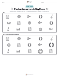 Mechanismus von Antikythera druckbare Arbeitsblatt Vorschau