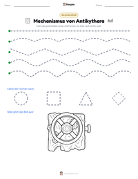 Mechanismus von Antikythera druckbare Arbeitsblatt Vorschau