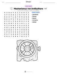 Mechanismus von Antikythera druckbare Arbeitsblatt Vorschau
