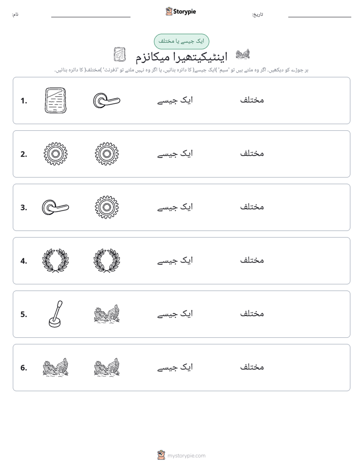 ایک جیسا یا مختلف