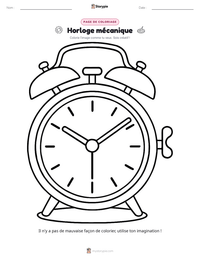 Aperçu de la feuille de travail imprimable Horloge mécanique