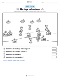 Aperçu de la feuille de travail imprimable Horloge mécanique
