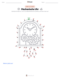 Mechanische Uhr druckbare Arbeitsblatt Vorschau