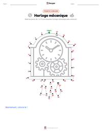 Aperçu de la feuille de travail imprimable Horloge mécanique