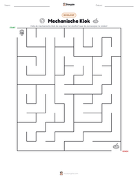 Mechanische Klok afdrukbare werkblad voorbeeld