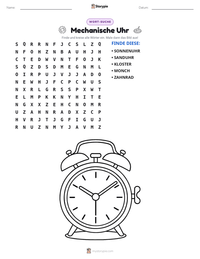 Mechanische Uhr druckbare Arbeitsblatt Vorschau