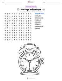 Aperçu de la feuille de travail imprimable Horloge mécanique