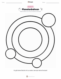 Planetenbahnen Malvorlage für Kinder