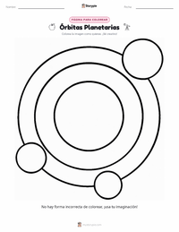 Página para colorear de Órbitas Planetarias para niños