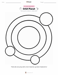 Halaman mewarnai Orbit Planet untuk anak-anak