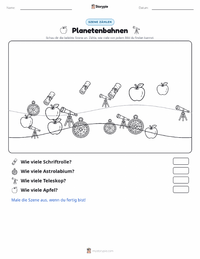 Planetenbahnen druckbare Arbeitsblatt Vorschau