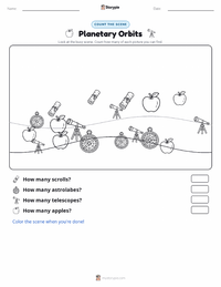 Planetary Orbits printable worksheet preview