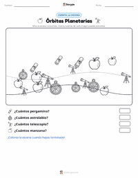 Vista previa de la hoja de trabajo imprimible de Órbitas Planetarias