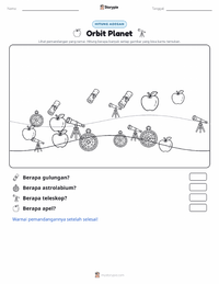 Prabaca lembar kerja cetak Orbit Planet