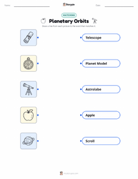 Planetary Orbits printable worksheet for kids