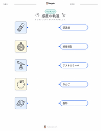 惑星の軌道 の子供向け印刷可能ワークシート