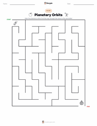 Planetary Orbits printable worksheet preview