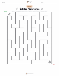 Vista previa de la hoja de trabajo imprimible de Órbitas Planetarias