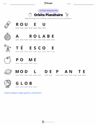 Aperçu de la feuille de travail imprimable Orbites Planétaires