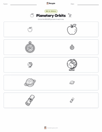 Planetary Orbits printable worksheet preview