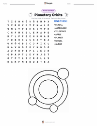 Planetary Orbits printable worksheet preview
