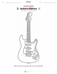 Página de colorir Guitarra Elétrica para crianças