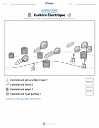 Aperçu de la feuille de travail imprimable Guitare Électrique