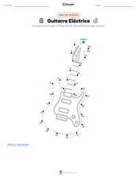 Vista previa de la hoja de trabajo imprimible de Guitarra Eléctrica