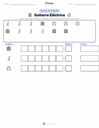 Vista previa de la hoja de trabajo imprimible de Guitarra Eléctrica