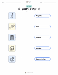 Electric Guitar printable worksheet for kids