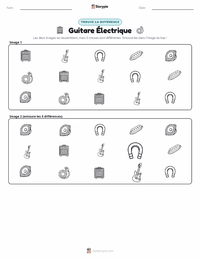 Aperçu de la feuille de travail imprimable Guitare Électrique