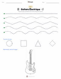 Aperçu de la feuille de travail imprimable Guitare Électrique