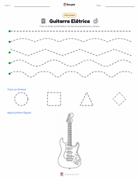 Prévia da folha de atividades imprimível Guitarra Elétrica