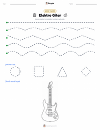 Elektro Gitar yazdırılabilir çalışma sayfası önizlemesi