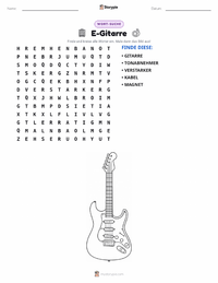 E-Gitarre druckbare Arbeitsblatt Vorschau