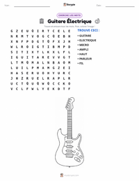 Aperçu de la feuille de travail imprimable Guitare Électrique