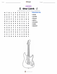 Prabaca lembar kerja cetak Gitar Listrik