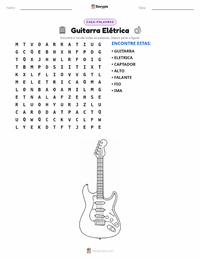 Prévia da folha de atividades imprimível Guitarra Elétrica