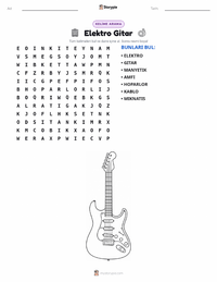 Elektro Gitar yazdırılabilir çalışma sayfası önizlemesi