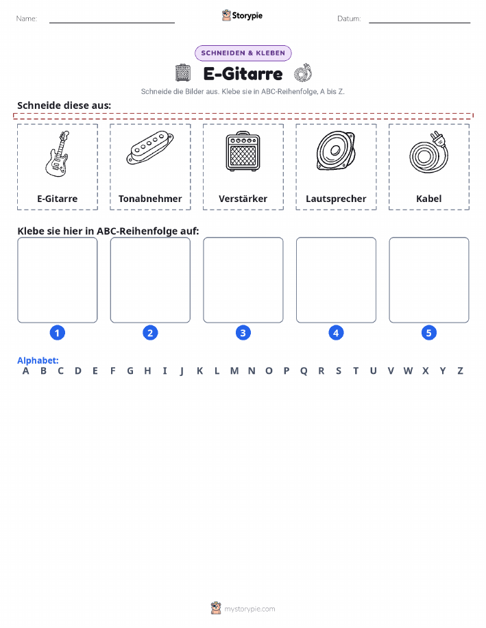 Schneiden & Einfügen Alphabet