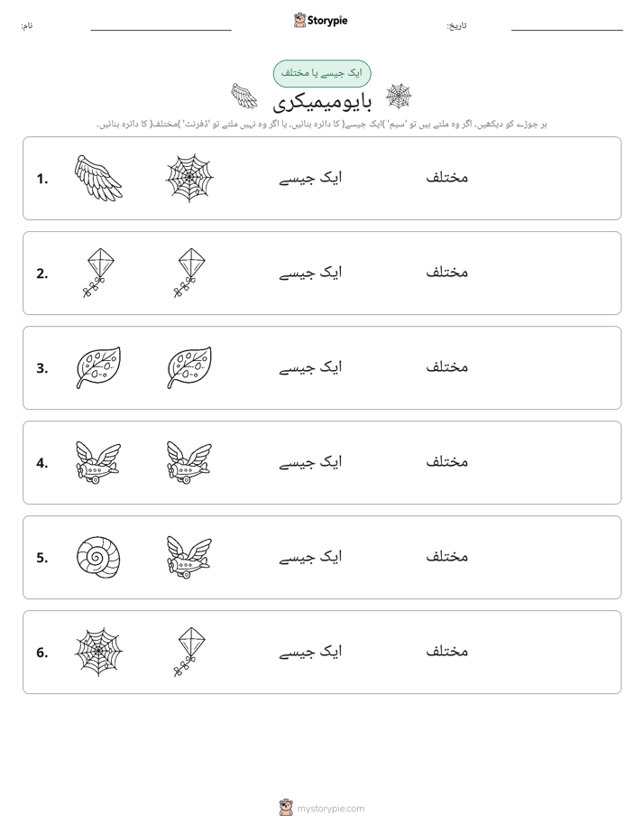 ایک جیسا یا مختلف