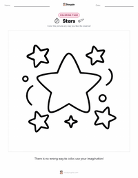 Stars coloring page for kids