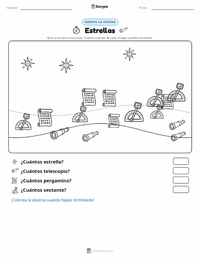 Vista previa de la hoja de trabajo imprimible de Estrellas
