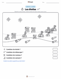 Aperçu de la feuille de travail imprimable Étoiles
