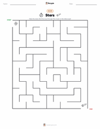 Stars printable worksheet preview