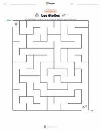 Aperçu de la feuille de travail imprimable Étoiles