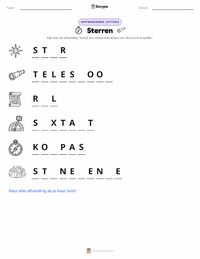 Sterren afdrukbare werkblad voorbeeld