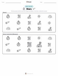 Stars printable worksheet preview