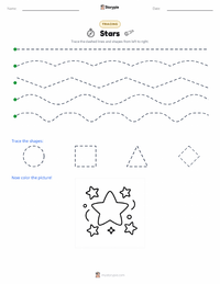 Stars printable worksheet preview