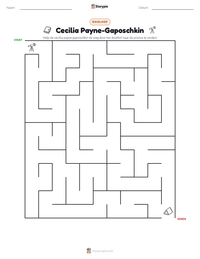 Cecilia Payne-Gaposchkin afdrukbare werkblad voorbeeld